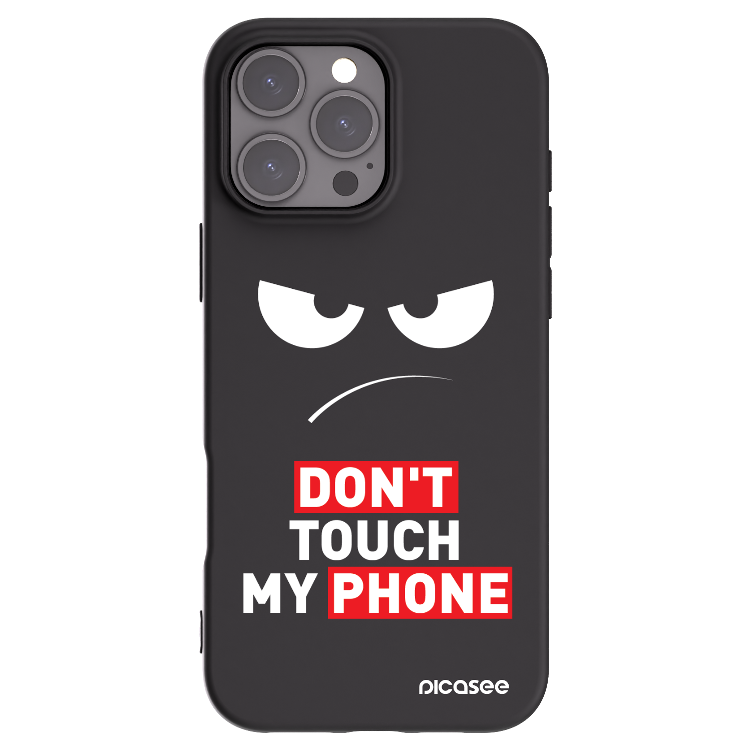 Picasee Μαύρη θήκη σιλικόνης για Apple iPhone 16 Pro Max - Angry Eyes - Transparent