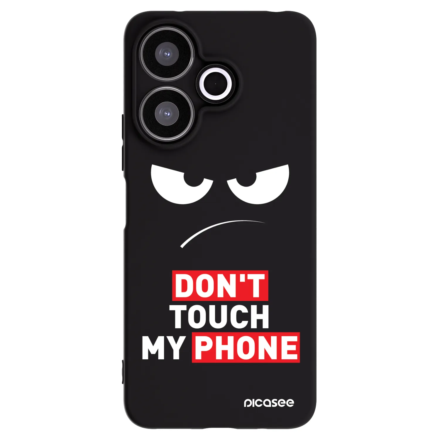Picasee Μαύρη θήκη σιλικόνης για Xiaomi Redmi 13 4G - Angry Eyes - Transparent