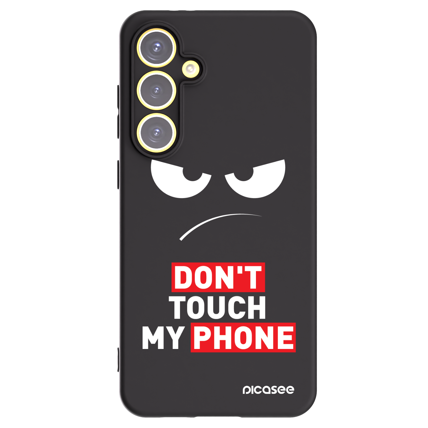Picasee Μαύρη θήκη σιλικόνης για Samsung Galaxy S24 FE S721B - Angry Eyes - Transparent