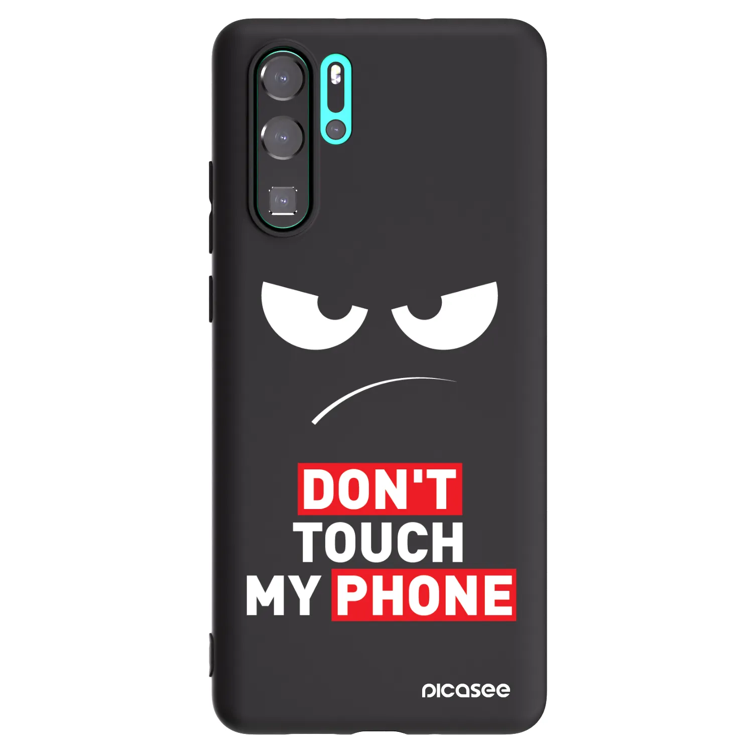 Picasee Μαύρη θήκη σιλικόνης για Huawei P30 Pro - Angry Eyes - Transparent