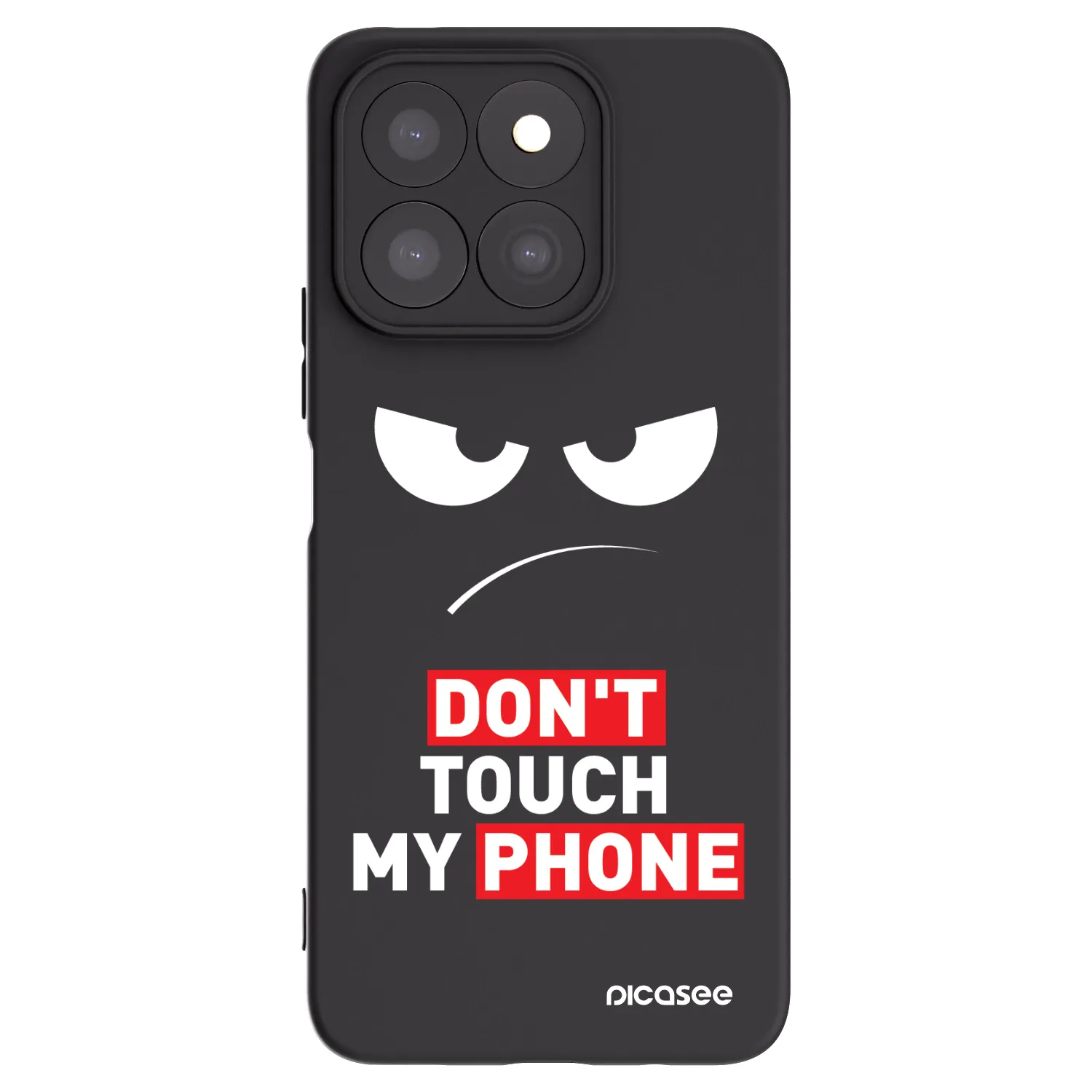 Picasee Μαύρη θήκη σιλικόνης για Honor X8c - Angry Eyes - Transparent