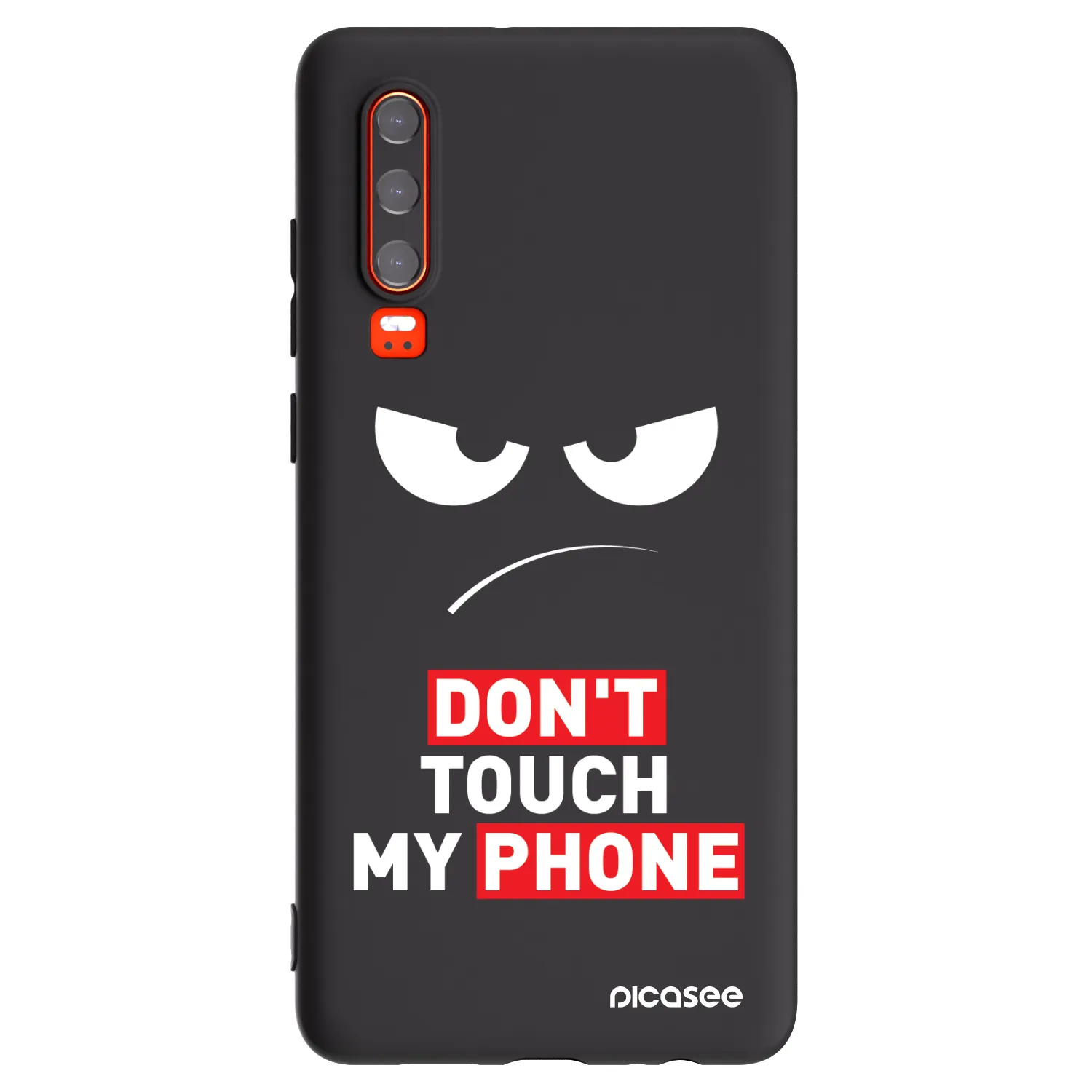 Picasee Μαύρη θήκη σιλικόνης για Huawei P30 - Angry Eyes - Transparent