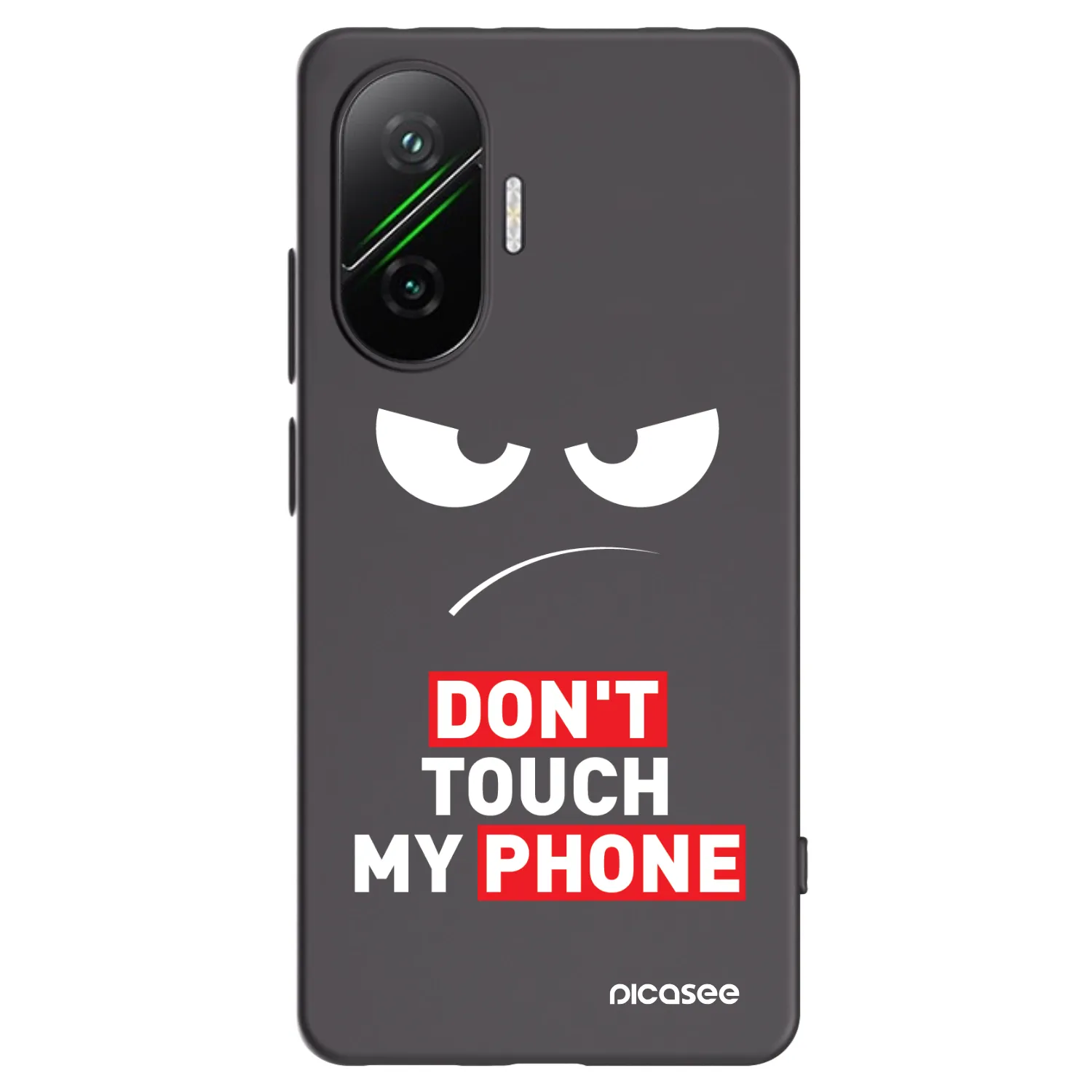 Picasee Μαύρη θήκη σιλικόνης για Xiaomi Poco F7 Pro 5G - Angry Eyes - Transparent