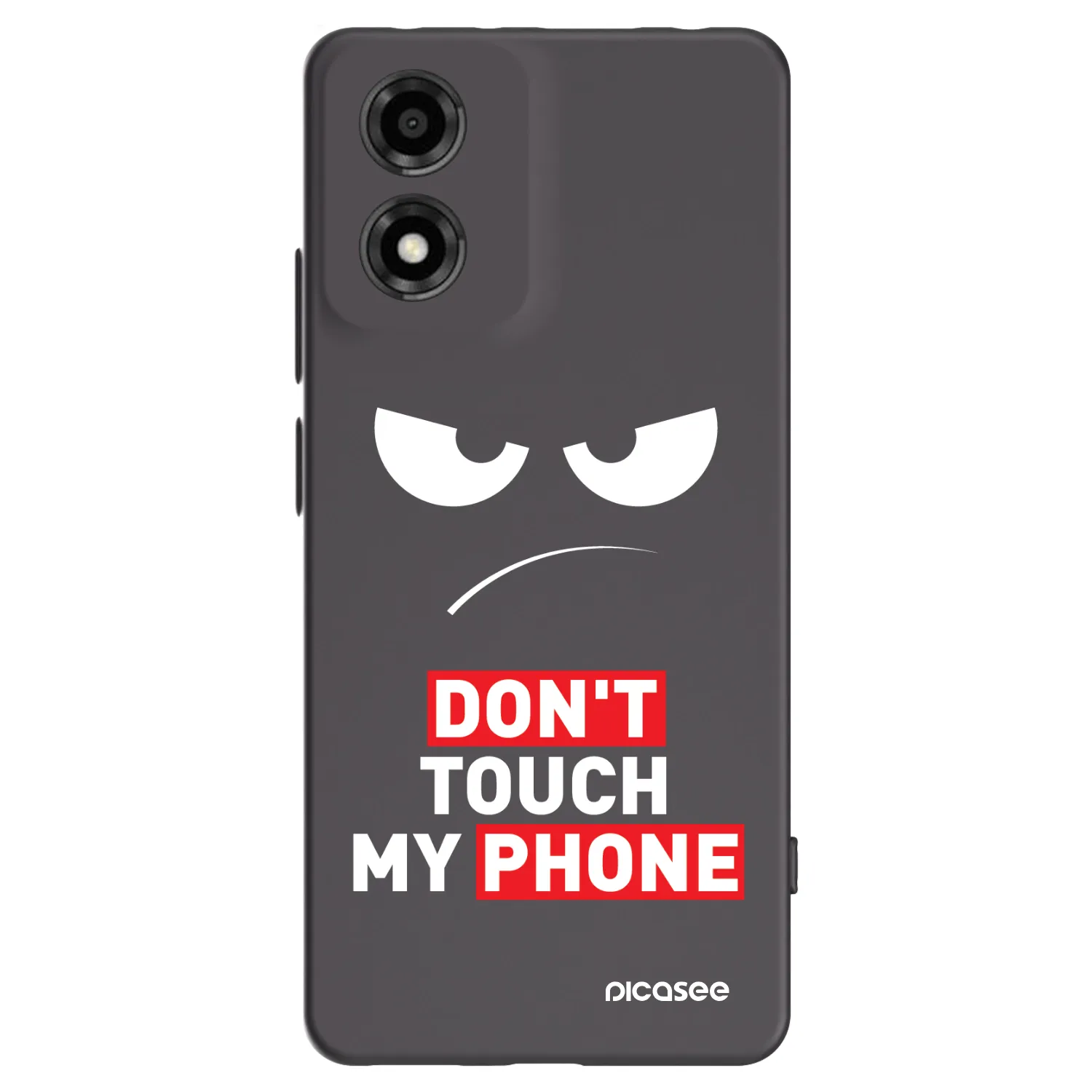 Picasee Μαύρη θήκη σιλικόνης για Motorola Moto E14 - Angry Eyes - Transparent
