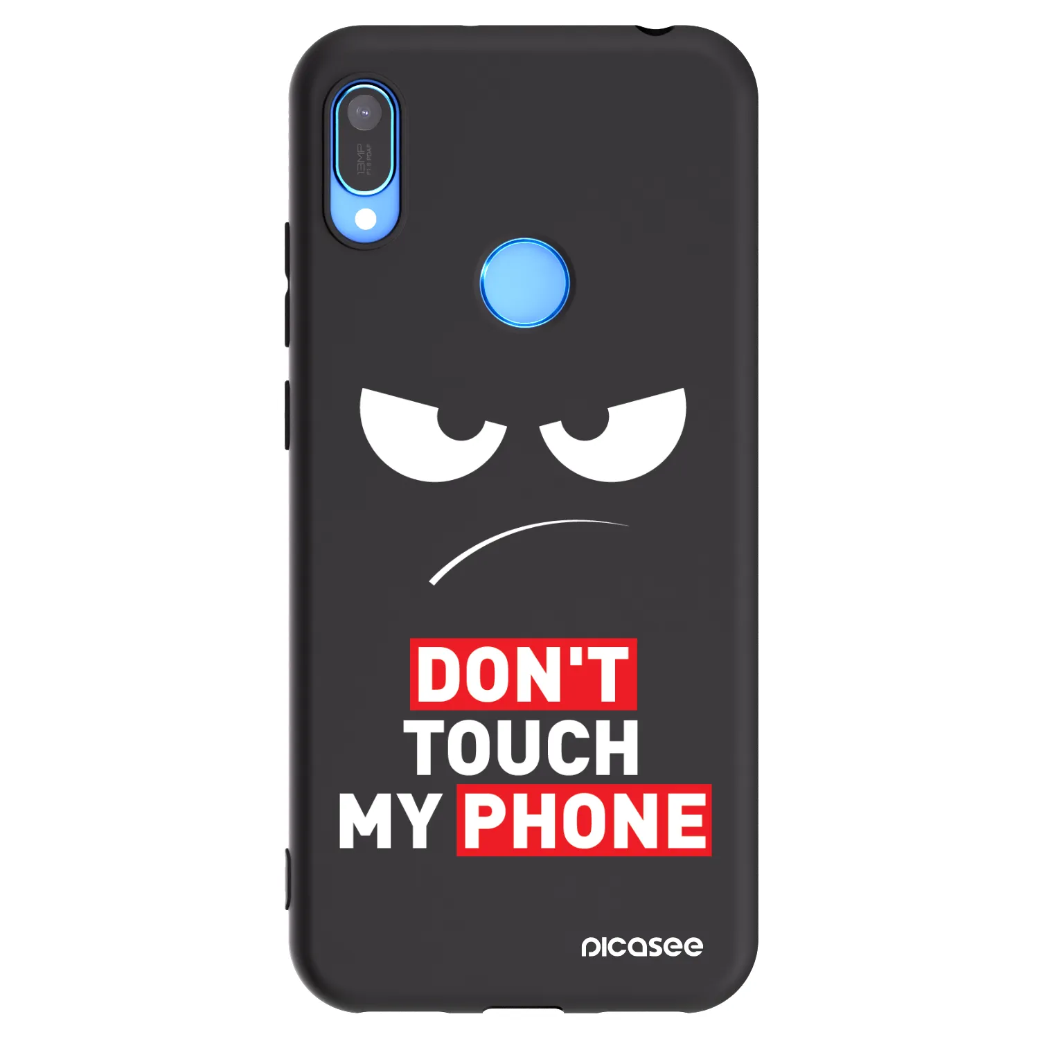 Picasee Μαύρη θήκη σιλικόνης για Huawei Y6 2019 - Angry Eyes - Transparent