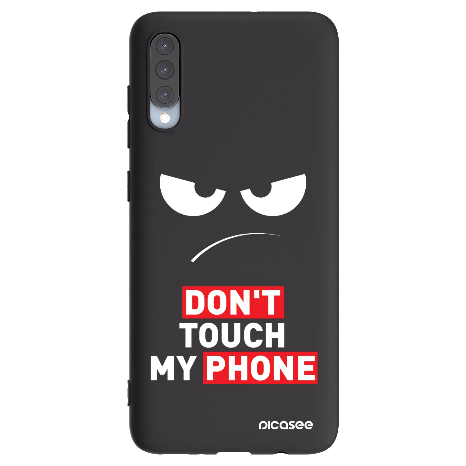 Picasee Μαύρη θήκη σιλικόνης για Samsung Galaxy A70 A705F - Angry Eyes - Transparent