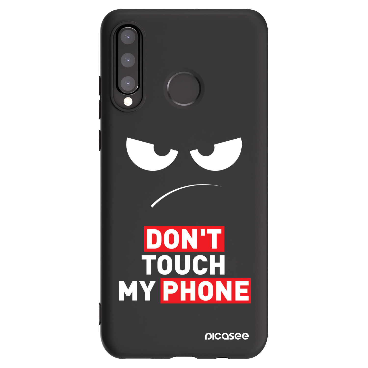 Picasee Μαύρη θήκη σιλικόνης για Huawei P30 Lite - Angry Eyes - Transparent