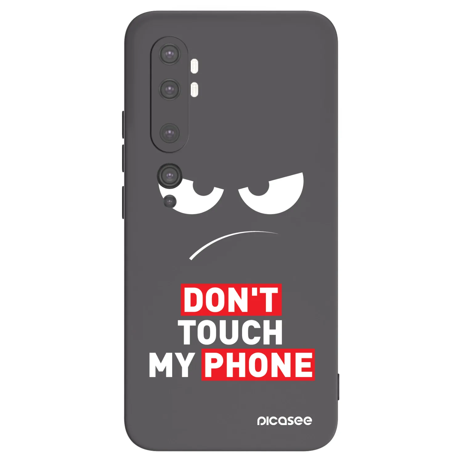 Picasee Μαύρη θήκη σιλικόνης για Xiaomi Mi Note 10 (Pro) - Angry Eyes - Transparent