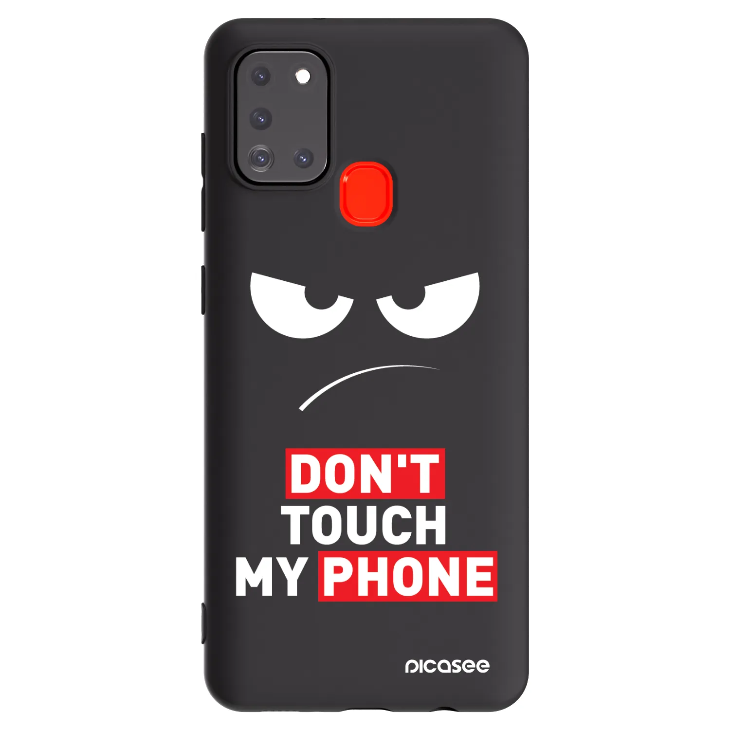 Picasee Μαύρη θήκη σιλικόνης για Samsung Galaxy A21s - Angry Eyes - Transparent