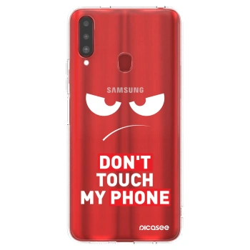 Picasee διαφανής θήκη σιλικόνης Samsung Galaxy A20s - Angry Eyes - Transparent