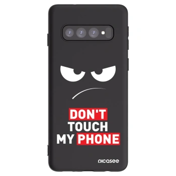 Picasee Μαύρη θήκη σιλικόνης για Samsung Galaxy S10 G973 - Angry Eyes - Transparent
