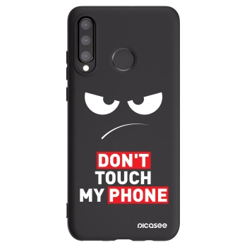 Picasee Μαύρη θήκη σιλικόνης για Huawei P30 Lite - Angry Eyes - Transparent
