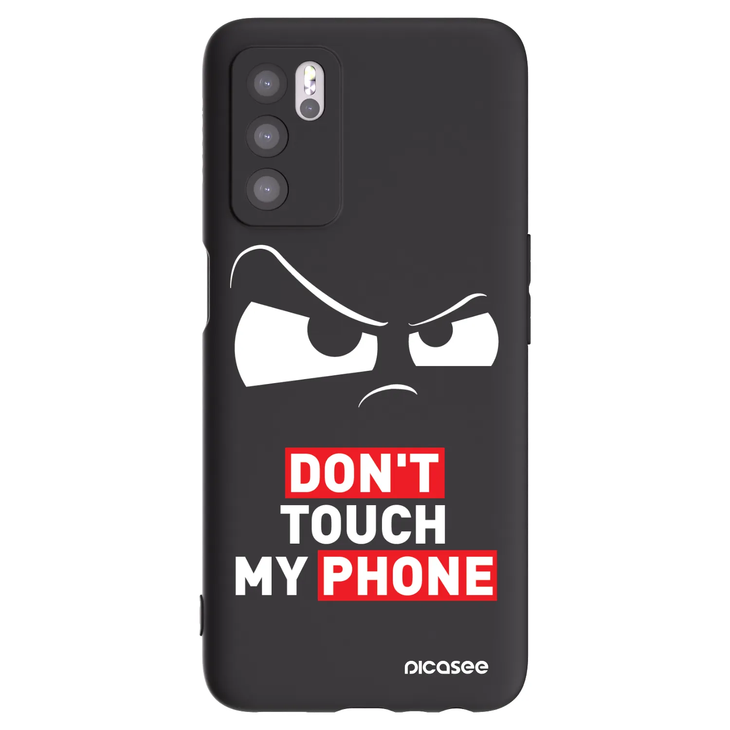 Picasee Μαύρη θήκη σιλικόνης για OPPO A16 - Cloudy Eye - Transparent