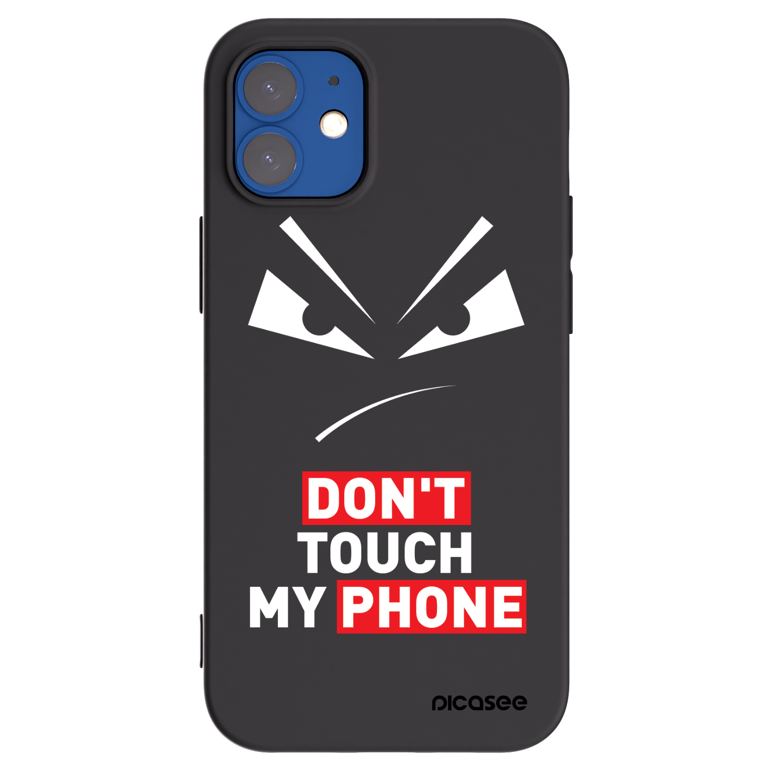 Picasee Μαύρη θήκη σιλικόνης για Apple iPhone 12 mini - Evil Eye - Transparent