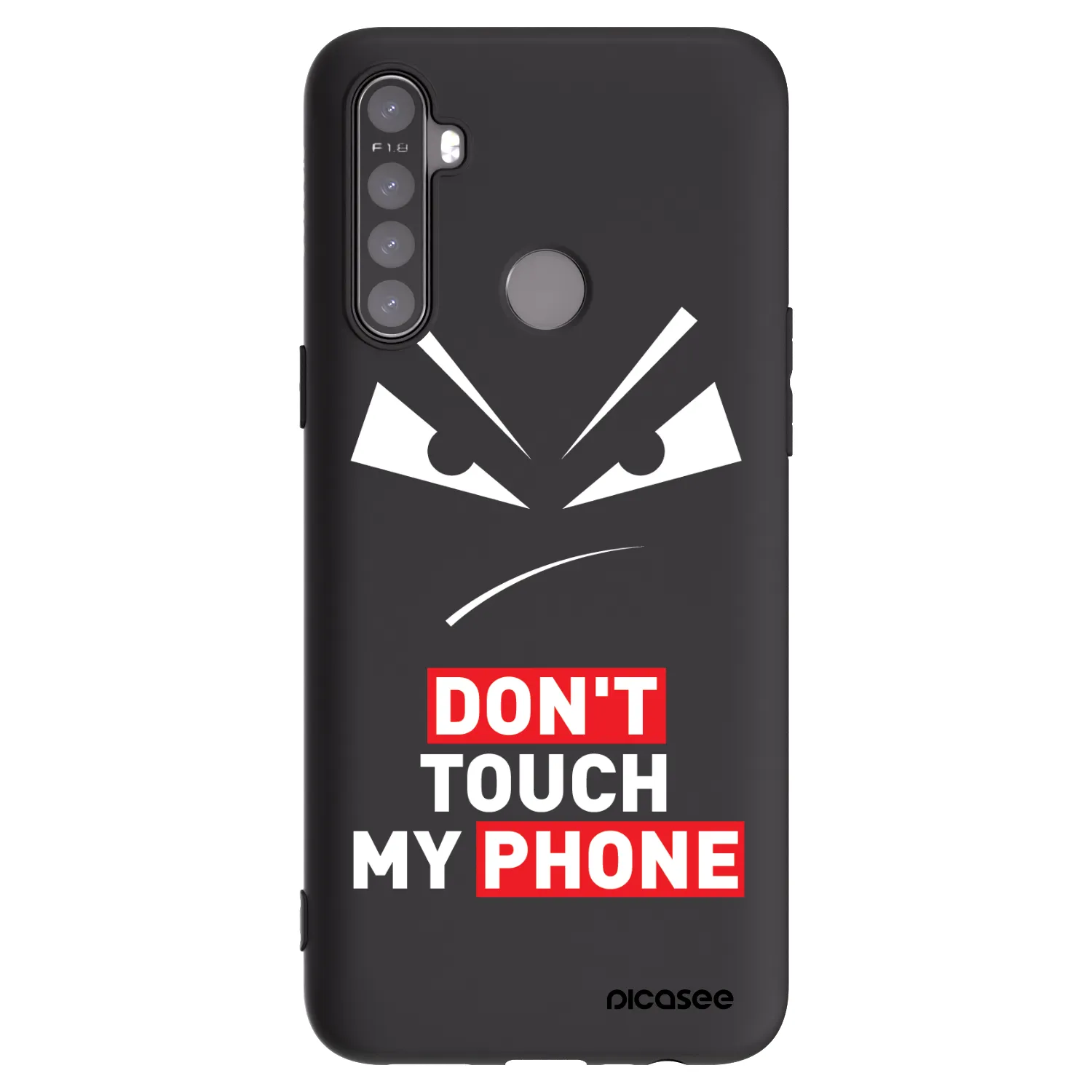 Picasee Μαύρη θήκη σιλικόνης για Realme 5 - Evil Eye - Transparent