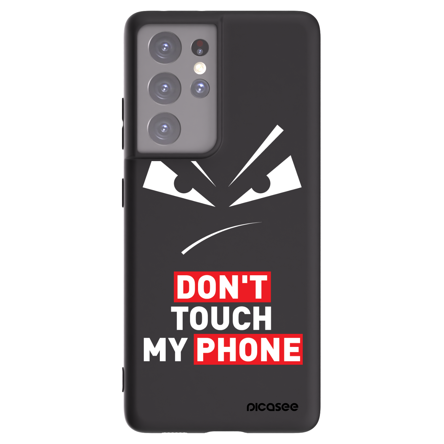 Picasee Μαύρη θήκη σιλικόνης για Samsung Galaxy S21 Ultra 5G G998B - Evil Eye - Transparent