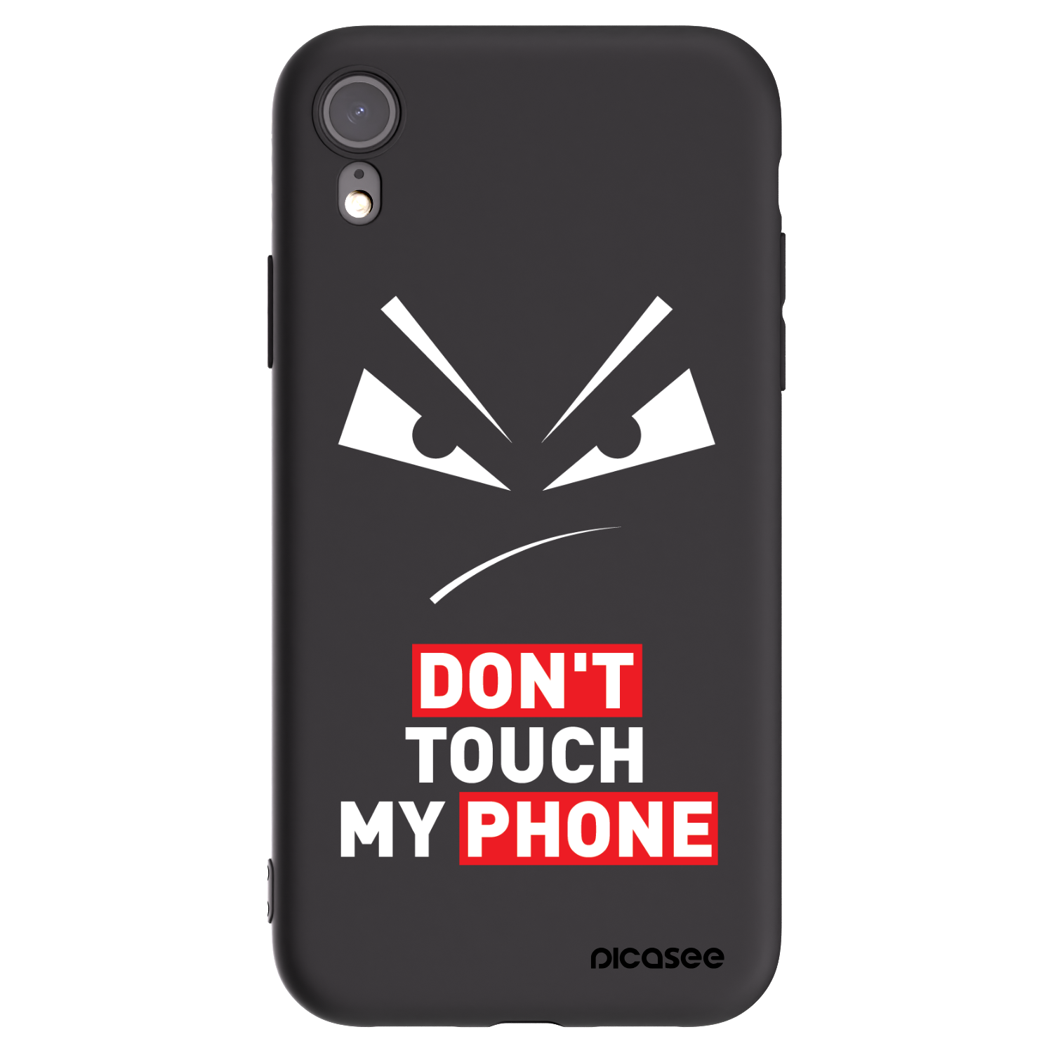 Picasee Μαύρη θήκη σιλικόνης για Apple iPhone XR - Evil Eye - Transparent