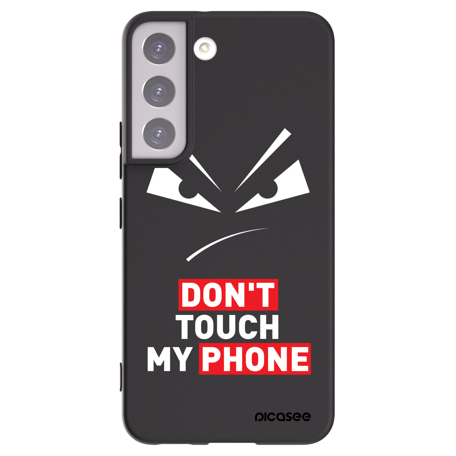 Picasee Μαύρη θήκη σιλικόνης για Samsung Galaxy S22 5G - Evil Eye - Transparent