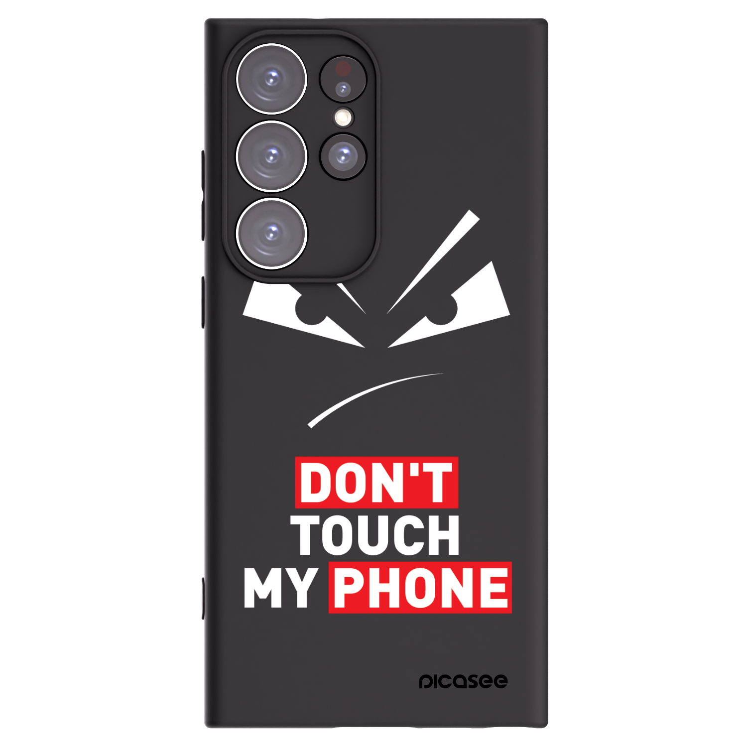 Picasee Μαύρη θήκη σιλικόνης για Samsung Galaxy S23 Ultra 5G - Evil Eye - Transparent
