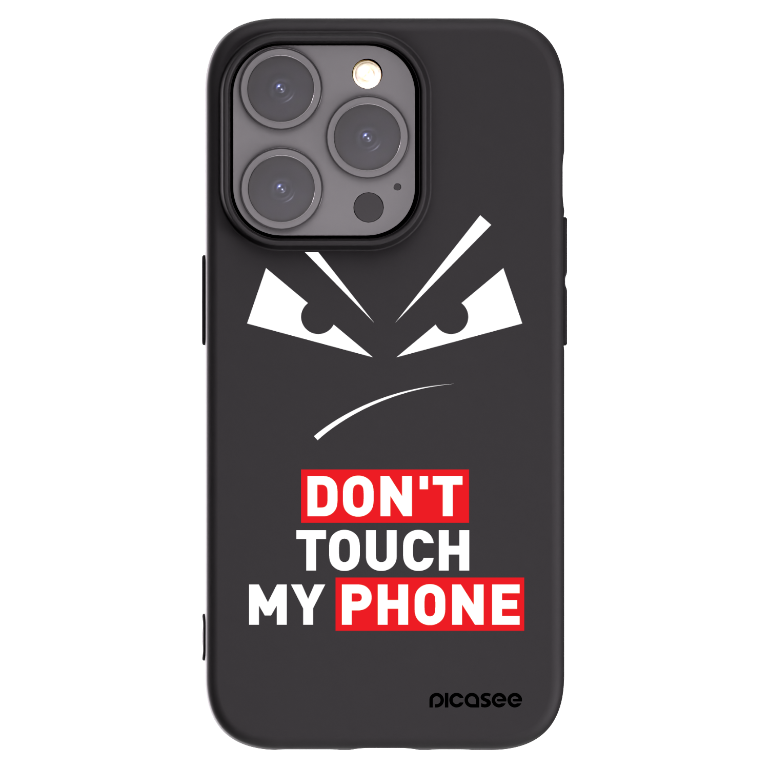 Picasee Μαύρη θήκη σιλικόνης για Apple iPhone 15 Pro - Evil Eye - Transparent