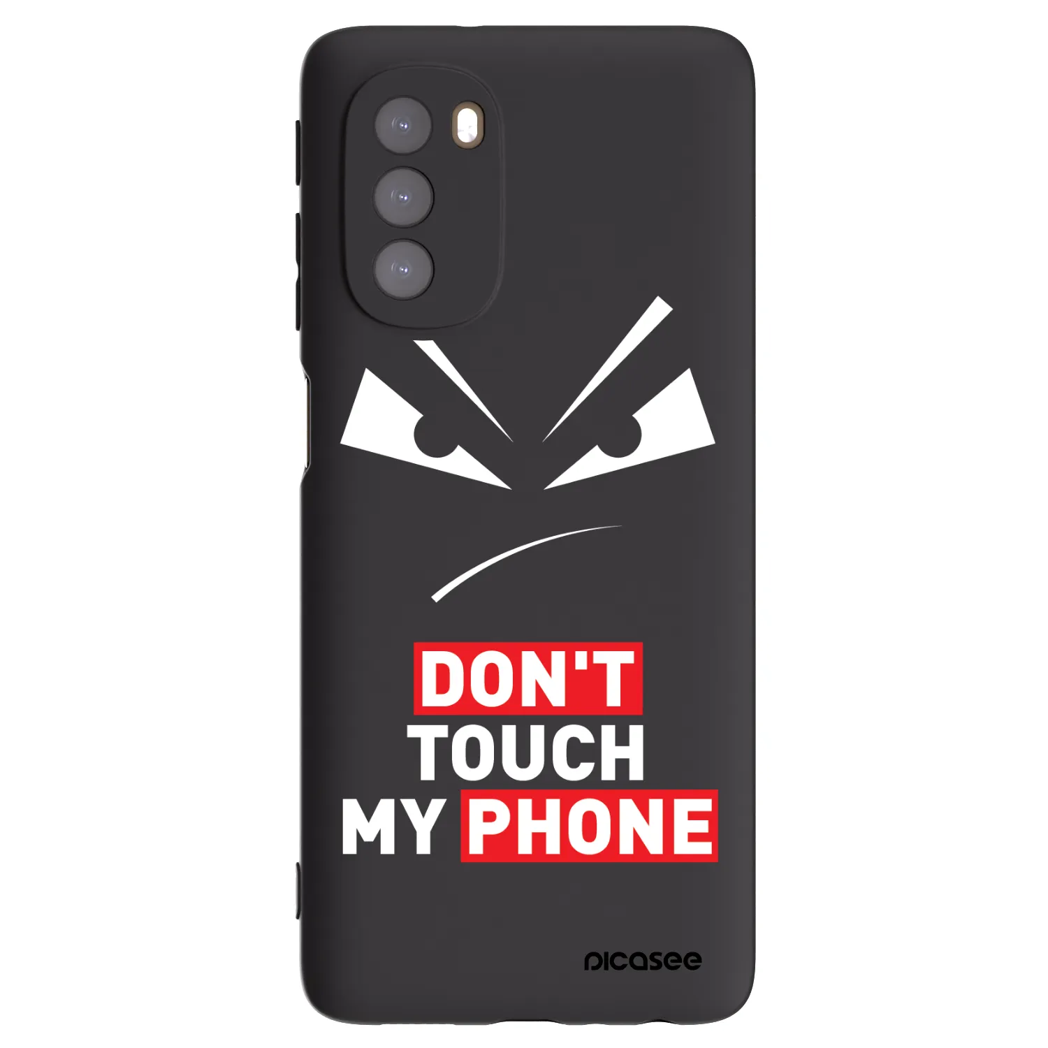 Picasee Μαύρη θήκη σιλικόνης για Motorola Moto G51 - Evil Eye - Transparent