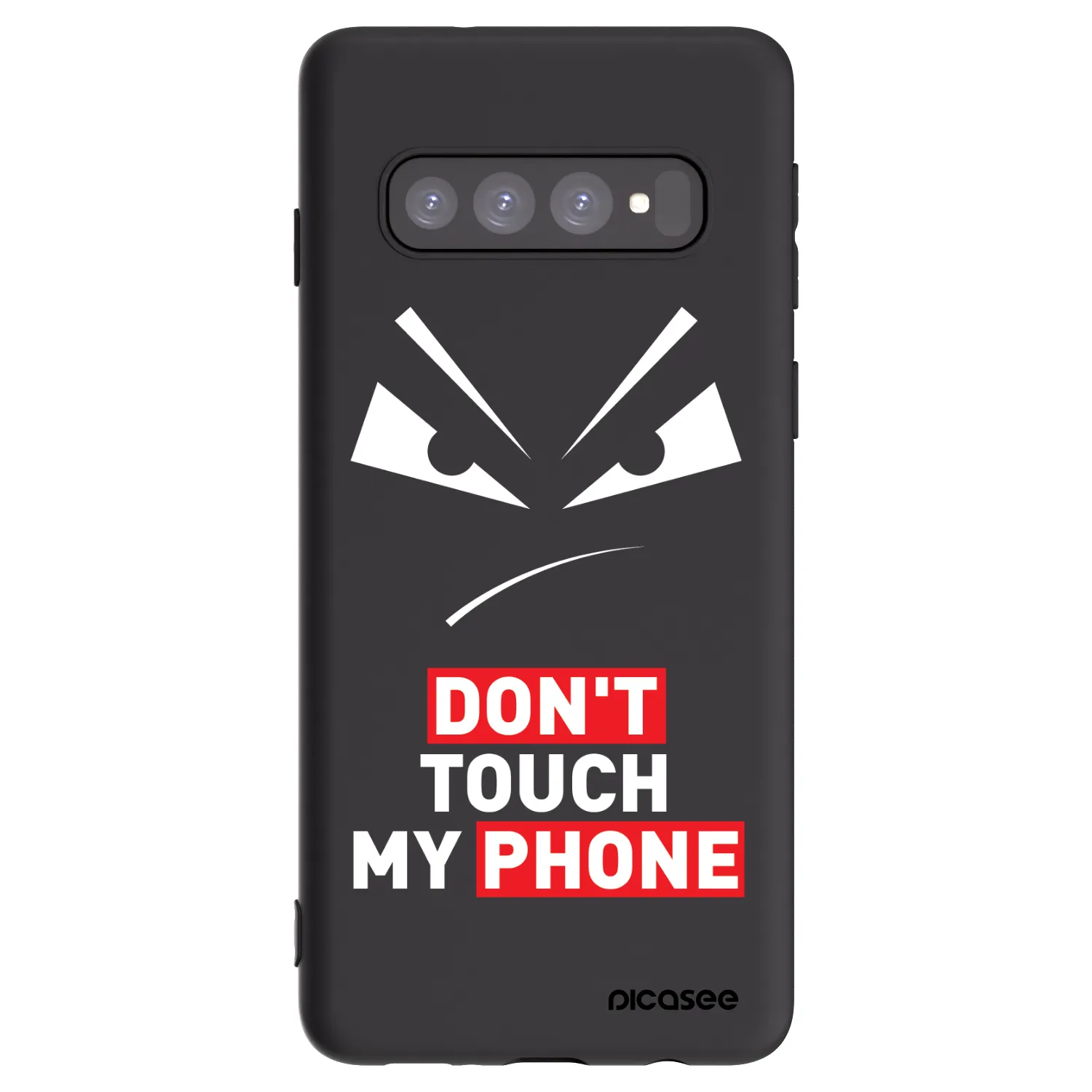 Picasee Μαύρη θήκη σιλικόνης για Samsung Galaxy S10 G973 - Evil Eye - Transparent