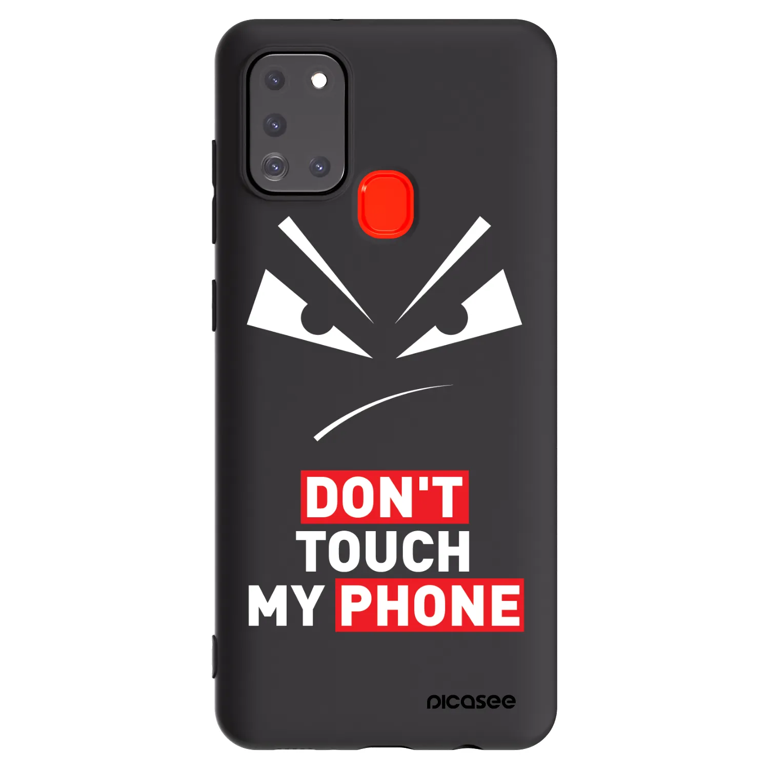 Picasee Μαύρη θήκη σιλικόνης για Samsung Galaxy A21s - Evil Eye - Transparent
