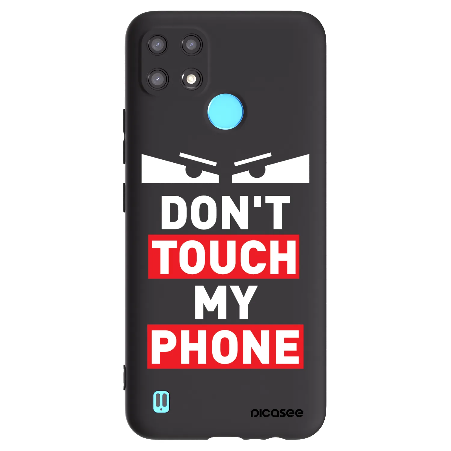 Picasee Μαύρη θήκη σιλικόνης για Realme C21 - Shadow Eye - Transparent