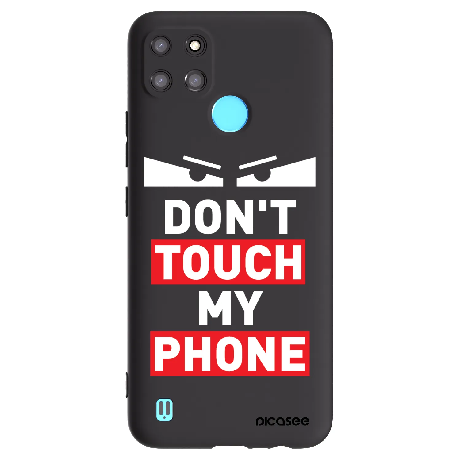 Picasee Μαύρη θήκη σιλικόνης για Realme C21Y - Shadow Eye - Transparent