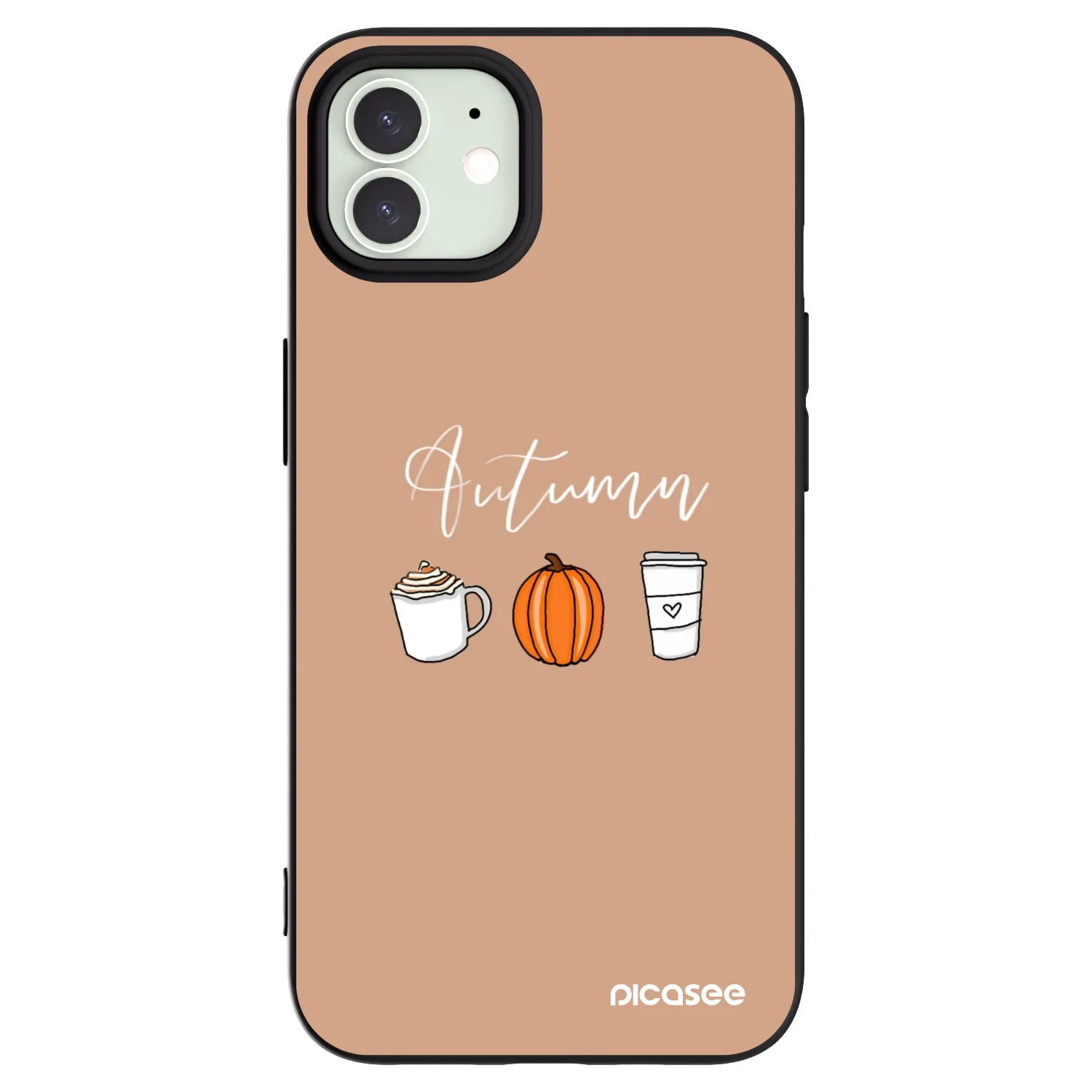 Picasee Μαύρη θήκη σιλικόνης για Apple iPhone 12 - Autumn
