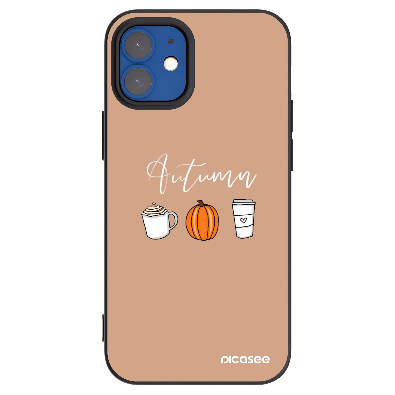 Picasee Μαύρη θήκη σιλικόνης για Apple iPhone 12 mini - Autumn