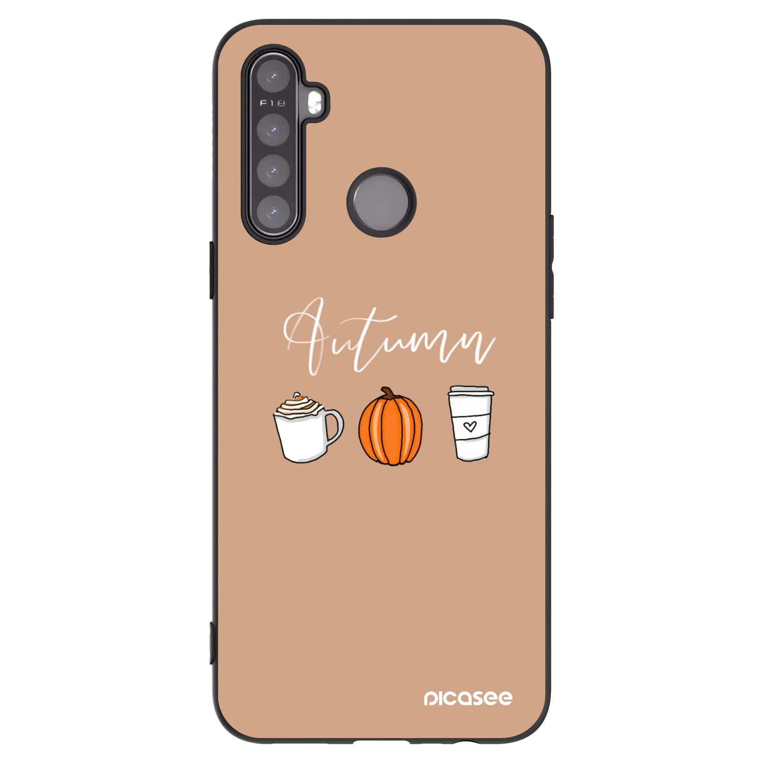 Picasee Μαύρη θήκη σιλικόνης για Realme 6i - Autumn
