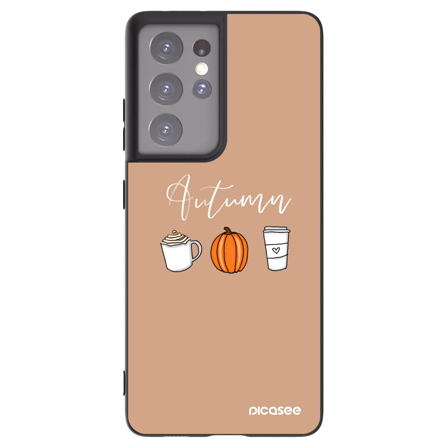 Picasee Μαύρη θήκη σιλικόνης για Samsung Galaxy S21 Ultra 5G G998B - Autumn