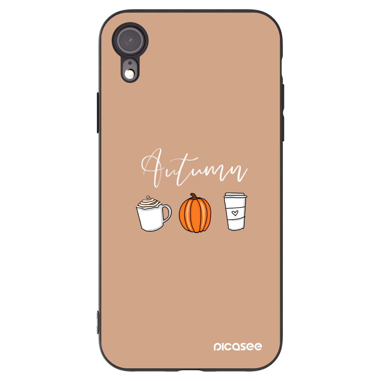 Picasee Μαύρη θήκη σιλικόνης για Apple iPhone XR - Autumn