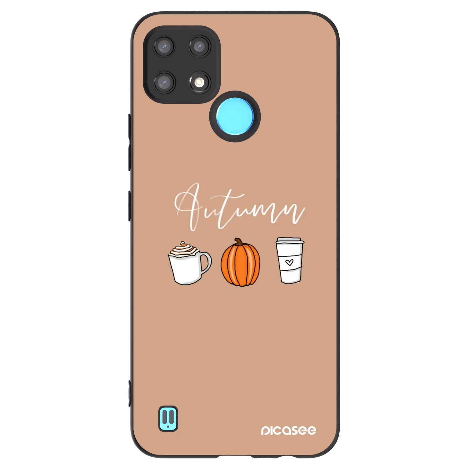 Picasee Μαύρη θήκη σιλικόνης για Realme C21 - Autumn