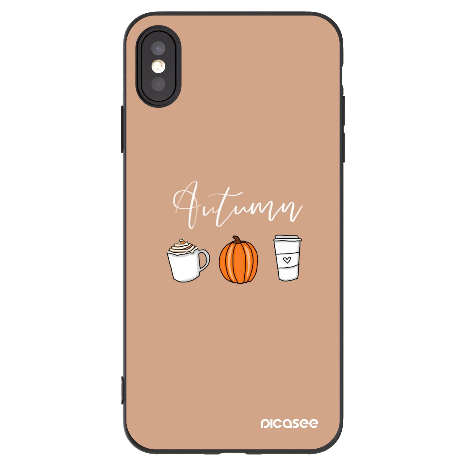 Picasee Μαύρη θήκη σιλικόνης για Apple iPhone XS Max - Autumn