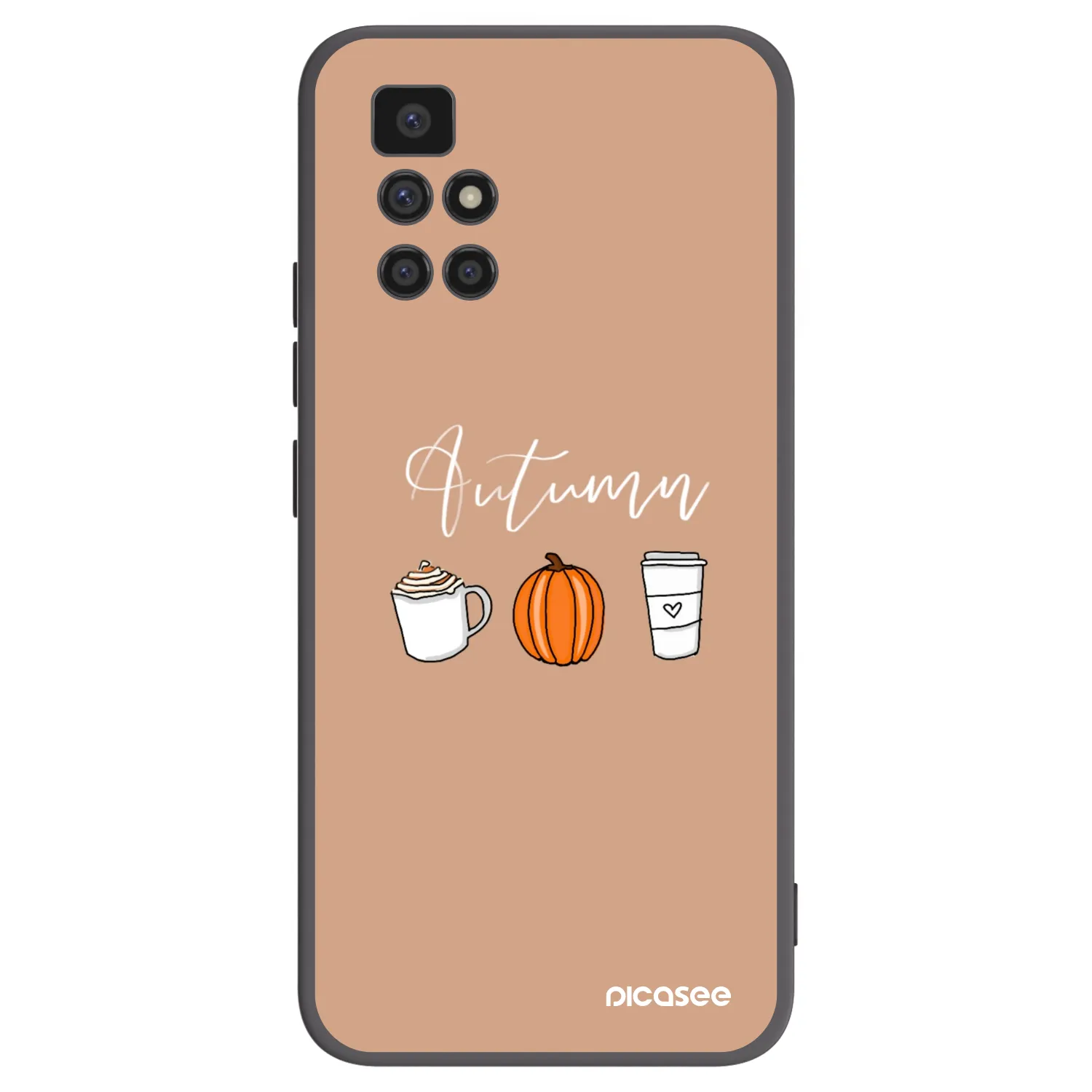 Picasee Μαύρη θήκη σιλικόνης για Xiaomi Redmi 10 - Autumn
