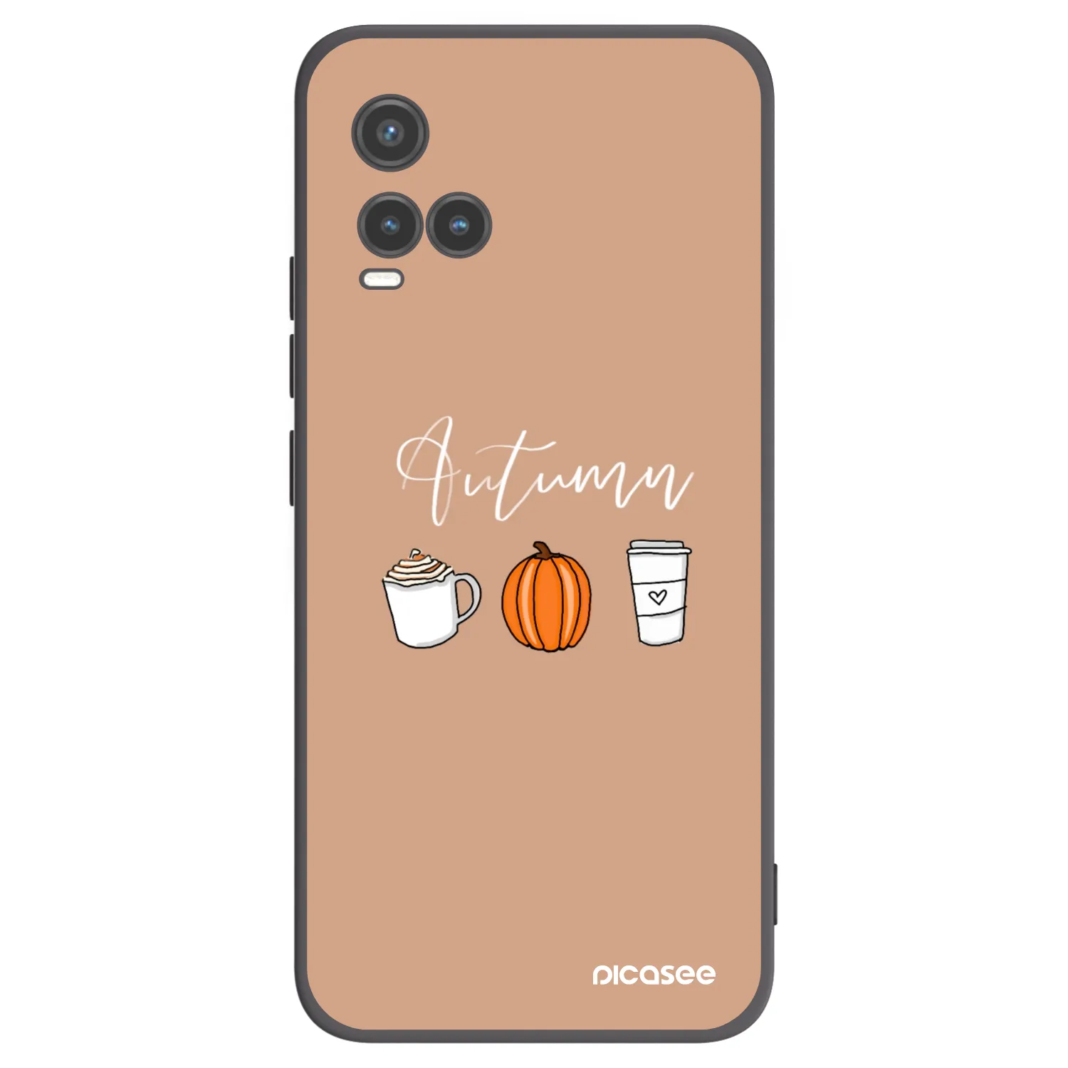 Picasee Μαύρη θήκη σιλικόνης για Vivo Y33s - Autumn