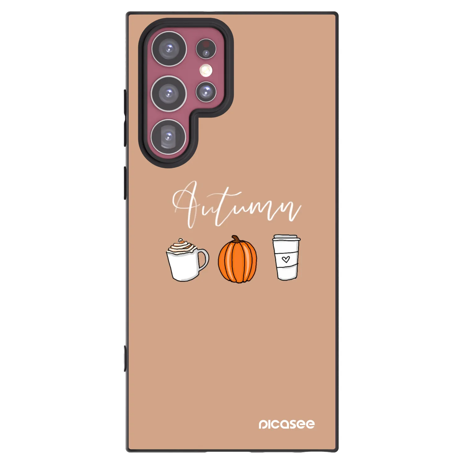 Picasee Μαύρη θήκη σιλικόνης για Samsung Galaxy S22 Ultra 5G - Autumn