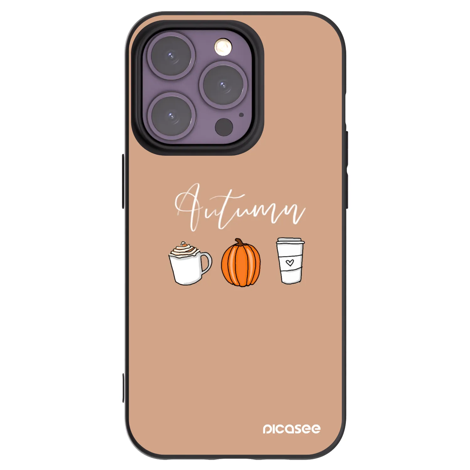 Picasee Μαύρη θήκη σιλικόνης για Apple iPhone 14 Pro - Autumn