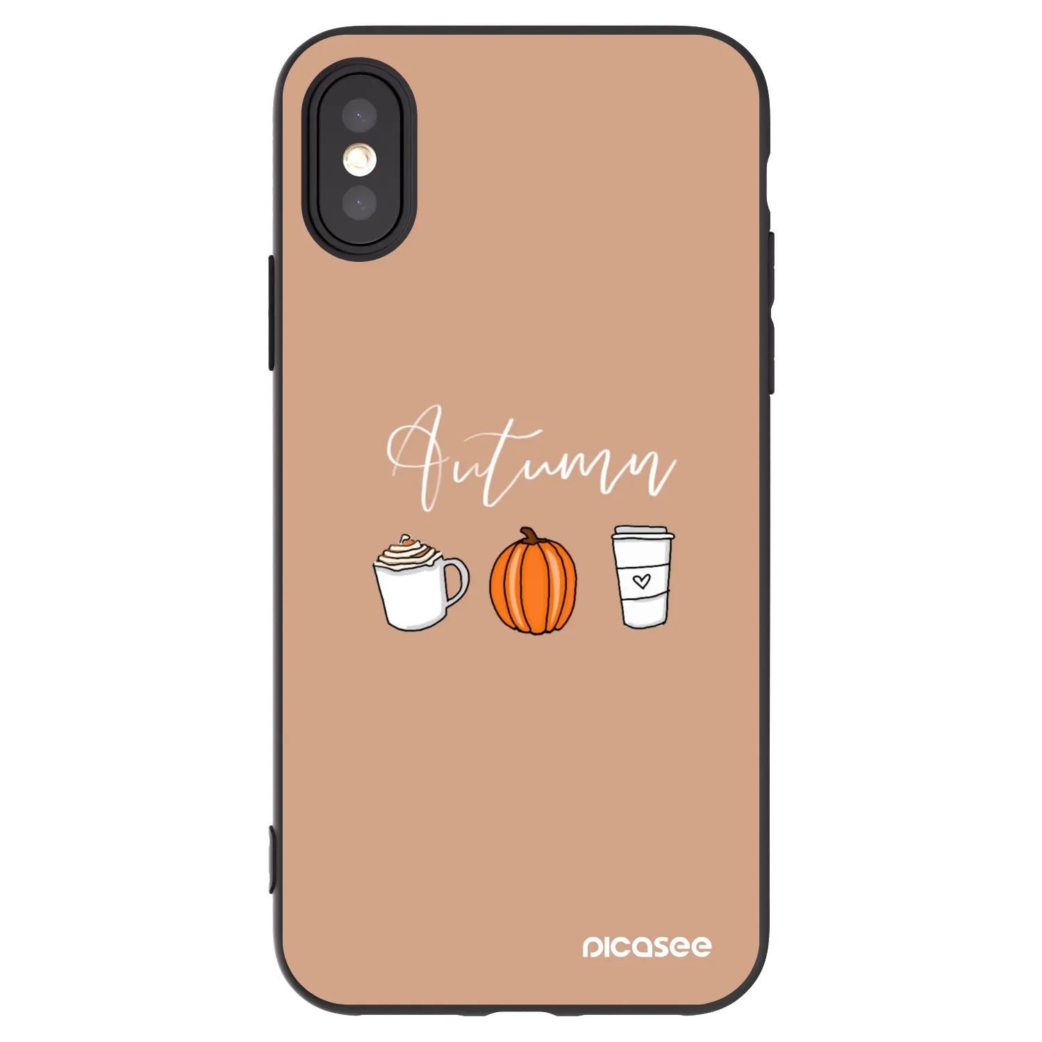 Picasee Μαύρη θήκη σιλικόνης για Apple iPhone X/XS - Autumn