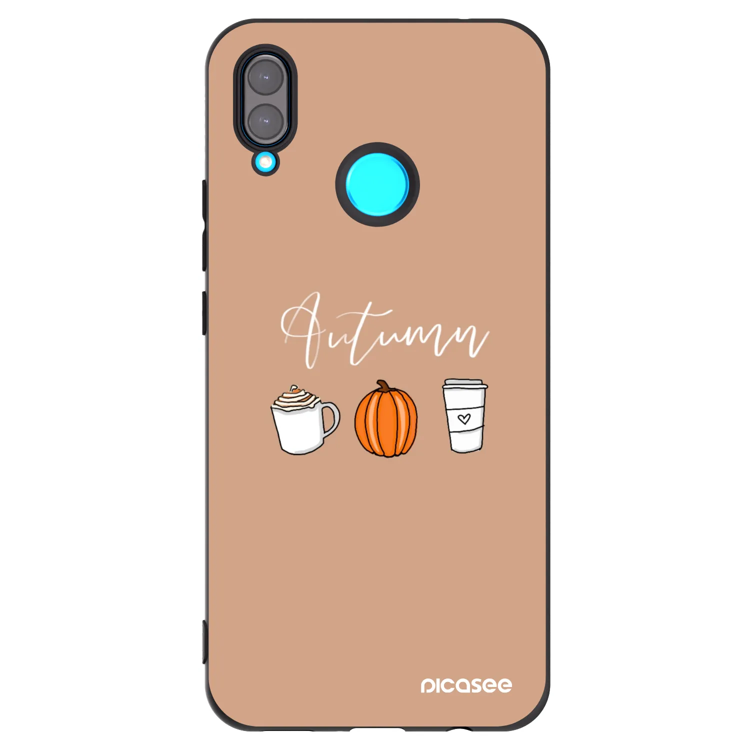 Picasee Μαύρη θήκη σιλικόνης για Huawei Nova 3 - Autumn