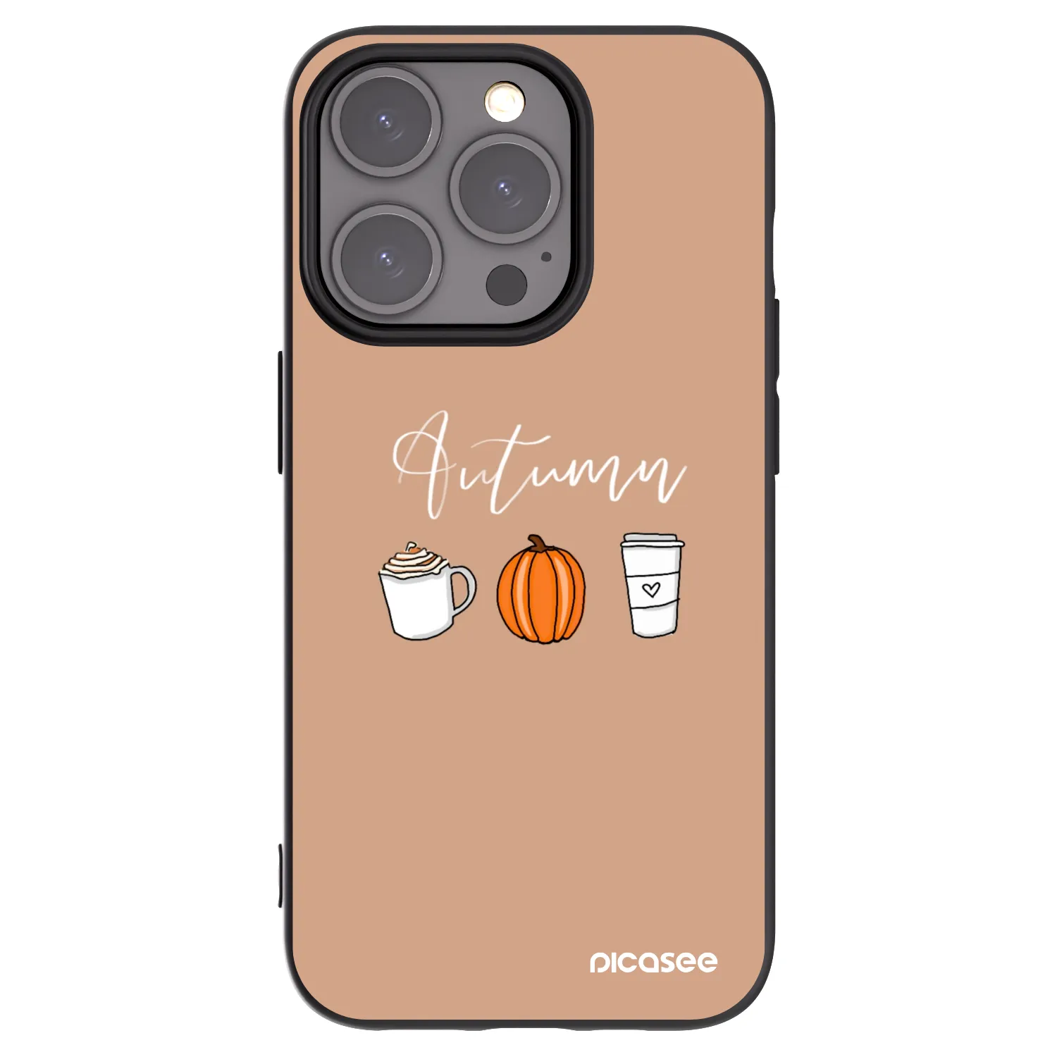 Picasee Μαύρη θήκη σιλικόνης για Apple iPhone 15 Pro - Autumn