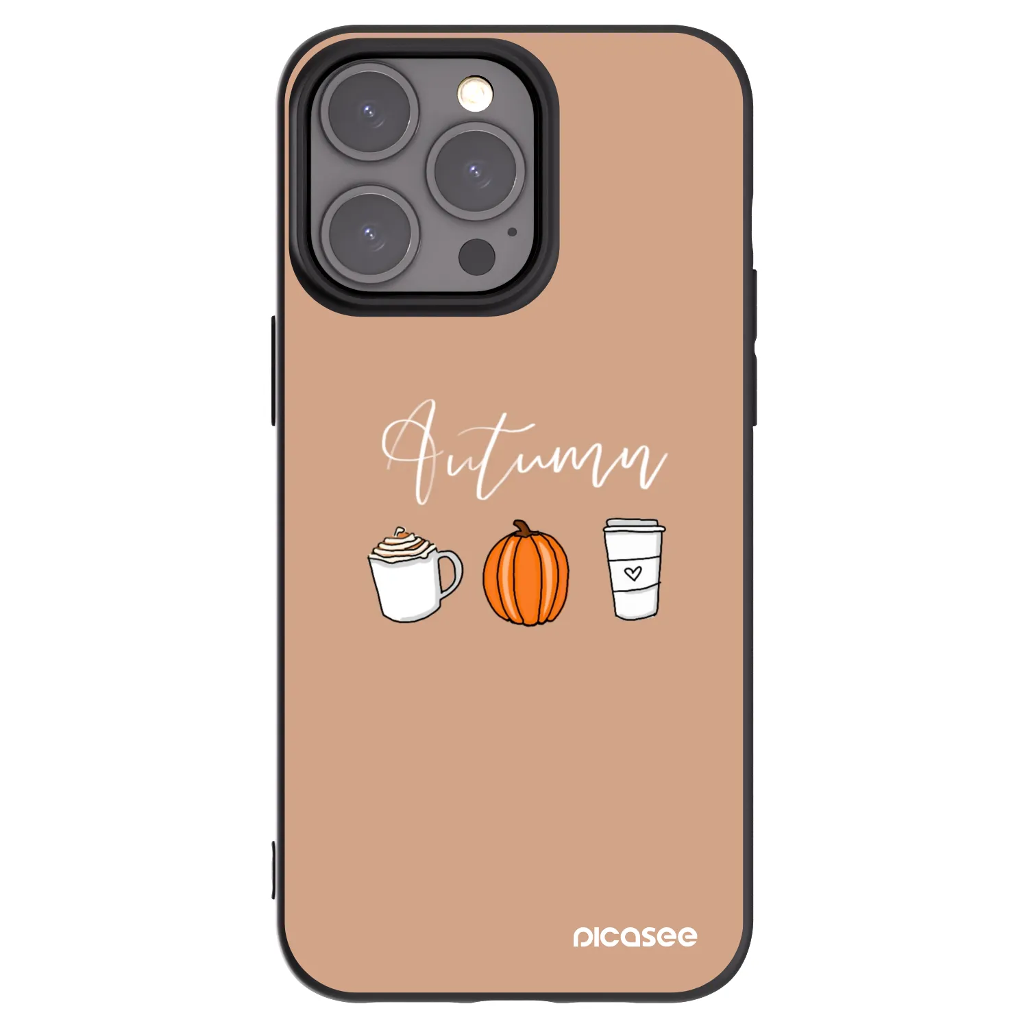 Picasee Μαύρη θήκη σιλικόνης για Apple iPhone 15 Pro Max - Autumn
