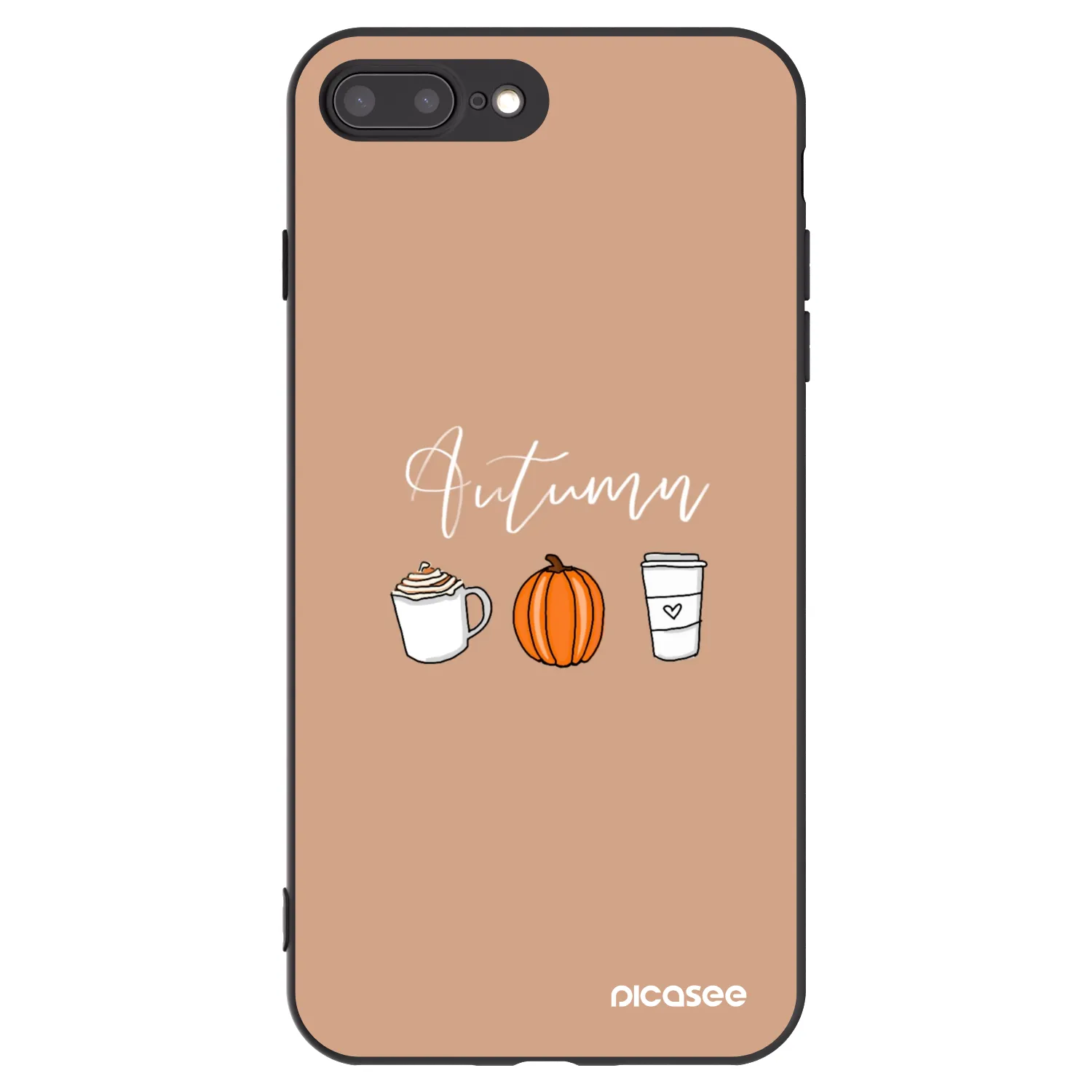 Picasee Μαύρη θήκη σιλικόνης για Apple iPhone 7 Plus - Autumn