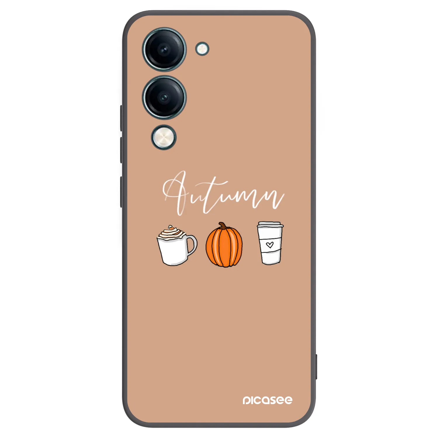 Picasee Μαύρη θήκη σιλικόνης για Vivo Y29s 5G - Autumn