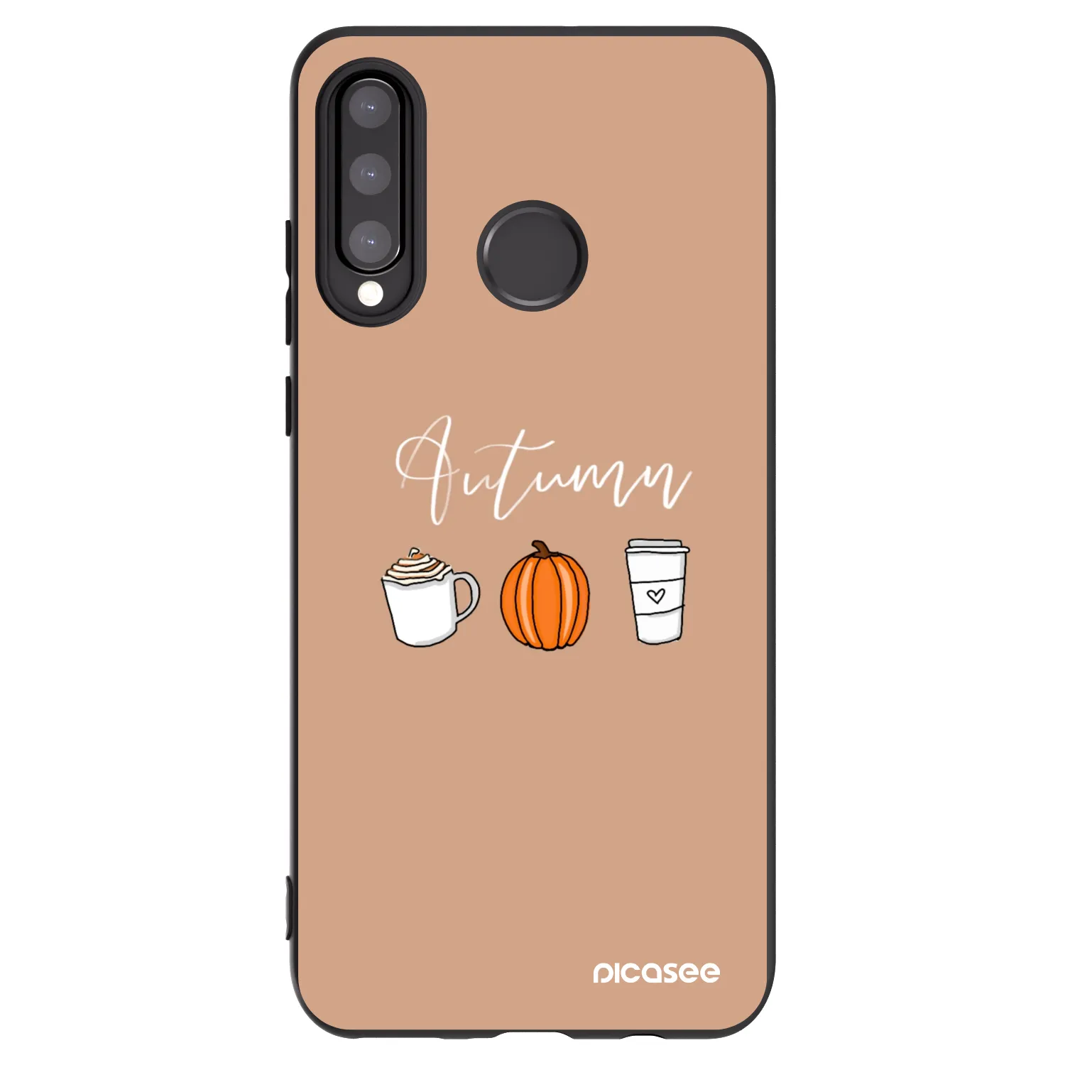 Picasee Μαύρη θήκη σιλικόνης για Huawei P30 Lite - Autumn