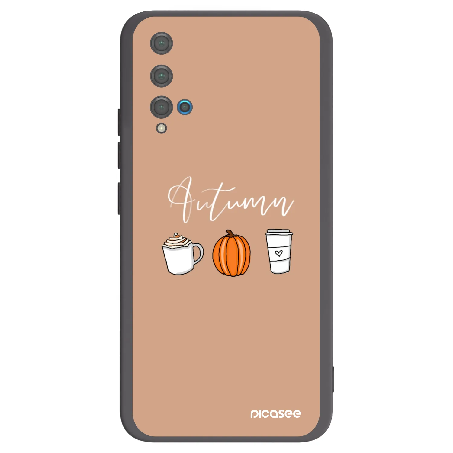 Picasee Μαύρη θήκη σιλικόνης για Huawei Nova 5T - Autumn