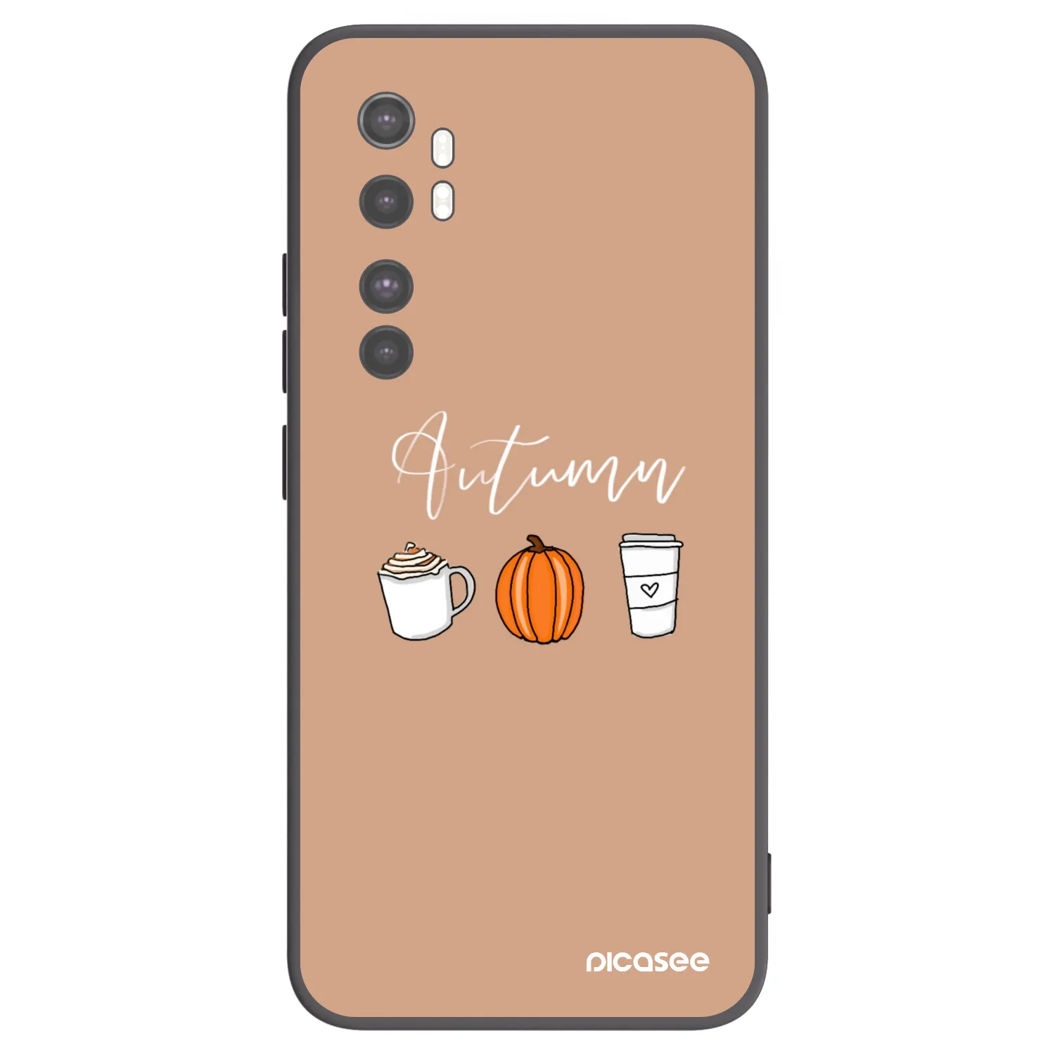 Picasee Μαύρη θήκη σιλικόνης για Xiaomi Mi Note 10 Lite - Autumn