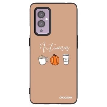 Picasee Μαύρη θήκη σιλικόνης για OnePlus 9 - Autumn